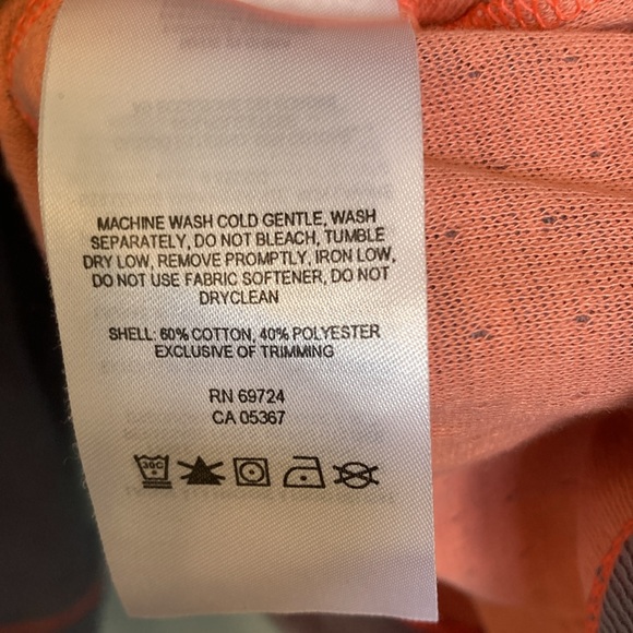 Columbia Womens Size L Grey Orange Contrast Cowl Hoodie Drawstrings Lightweight - Picture 6 of 13